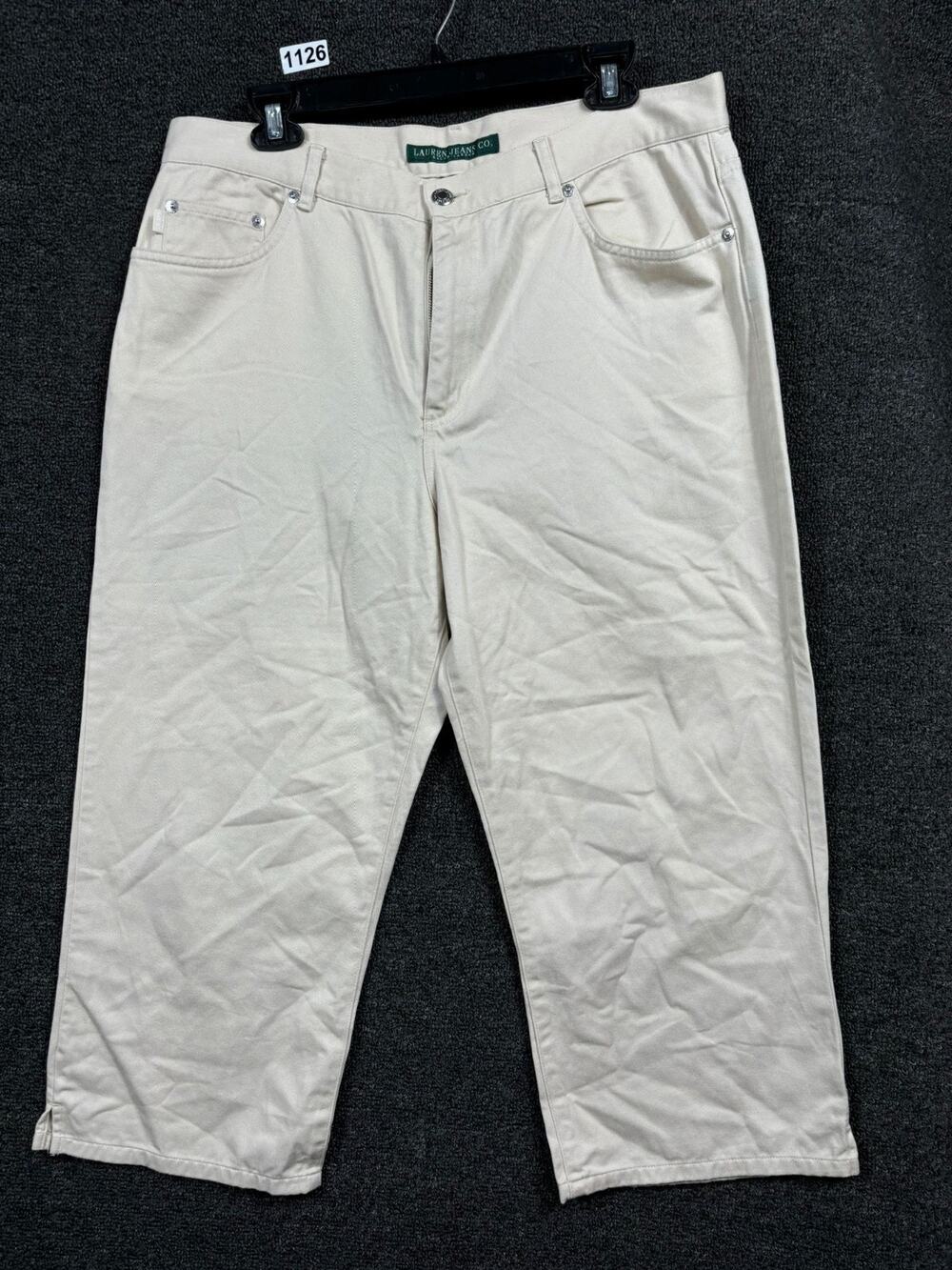 Lauren Jeans Co. Ralph Lauren Capri Jeans Womens 12 Khaki Straight High-Rise